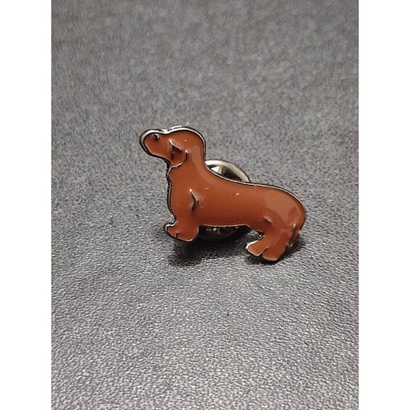 **Final Sale** Tiny brown enamel dachshund pin - Picture 7 of 8
